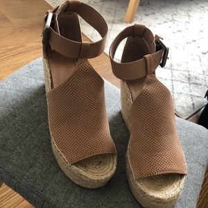 Marc Fisher Annie perforated platform wedge sandal